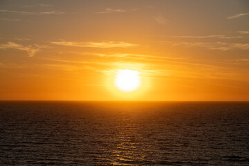 Sunset over Mediterranean Sea near Tropea