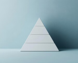 Abstract threetier pyramid vision, mission, strategy in clean design