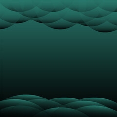 Dark green background with overlapping circular shapes. The background is smooth and gradient, featuring green and black tones. Minimal abstract circles vector gradient background