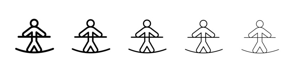 Tightrope walker icon simple illustration logo art