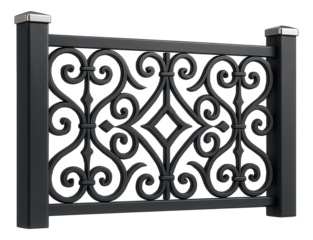 Metal fence with ornate decorative patterns, ideal for enhancing the aesthetic appeal of a private garden.