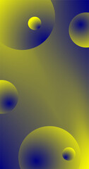 Blue Yellow Gradient Spheres Abstract Background Vector illustration Vertical Mobile Phone Wallpaper design