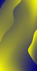 Vertical Gradient Background with Abstract wavy Shapes in yellow and blue colors