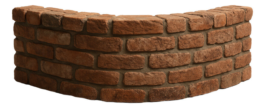 Low brick fence with a rustic finish, suitable for marking boundaries in a rural farmhouse.