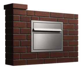 Brick fence with a built-in mailbox, offering convenience and style for a residential street.