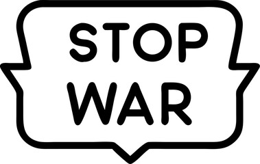 stop war vector outline icon on white or transparent background. Military Solid Editable Icon