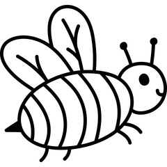 Lovely doodle honey bee in the flight. Adorable hand drawn bumblebee as symbol of springtime, honey, beekeeping. Childish flying honeybee insect character isolated on background