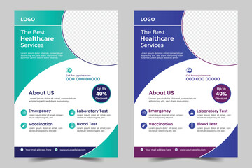 Corporate healthcare and medical cove a4 flyer design template for print,Healthcare medical flyer design template.

