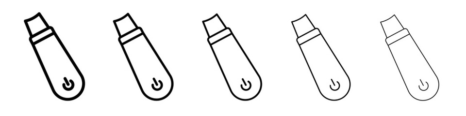 Ultrasonic face skin scrubber icon simple illustration logo art