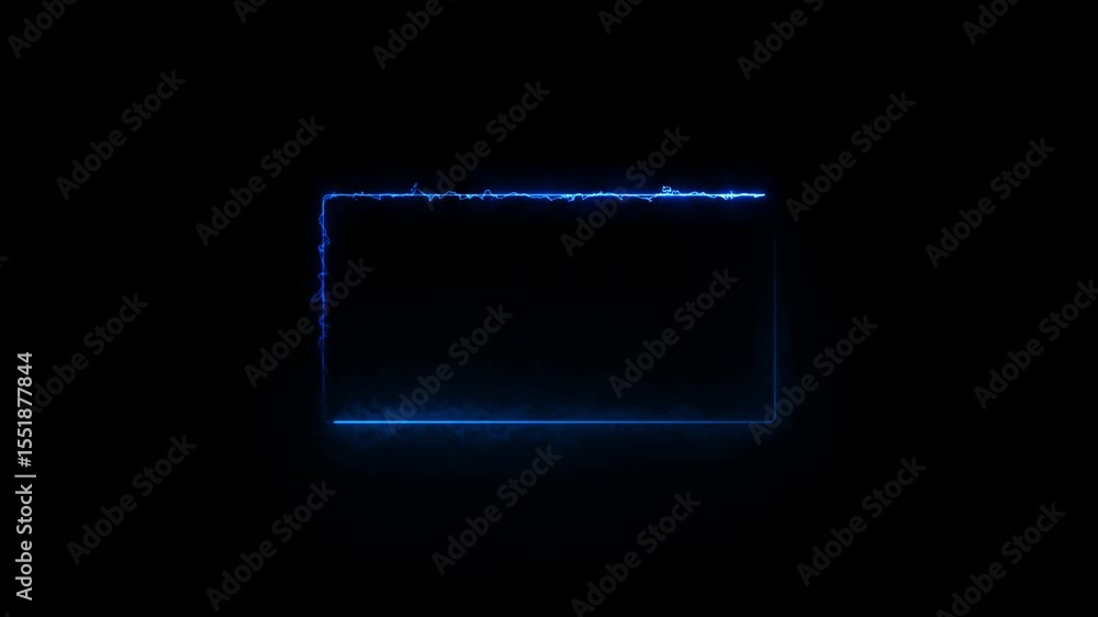 Poster rectangle neon. rounded rectangle photo frame with four tone neon color and illustrated black backgr