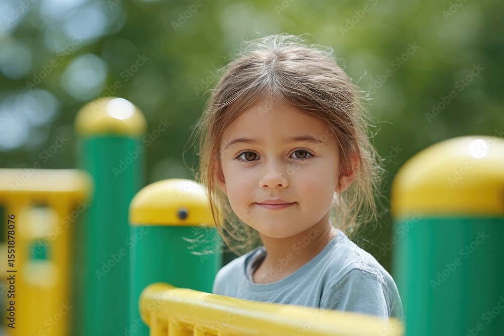 Poster child using adaptive playground slide with supportive structure