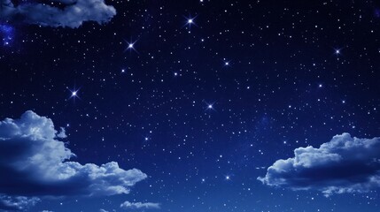 Night sky with stars and clouds