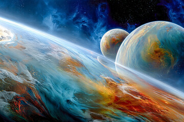 Alien world in space
