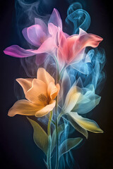 Complex lilly and magnolia flowers