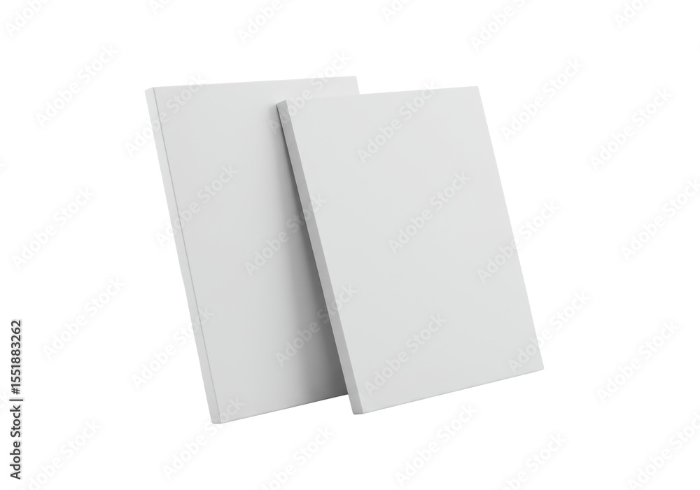 Aufkleber two distinct, blank, rectangular white and light grey panels, smooth and rigid, leaning against each