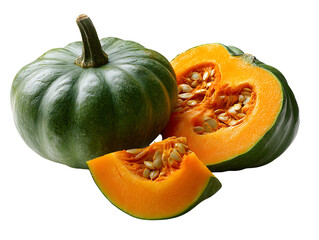 three pumpkin isolated on white background