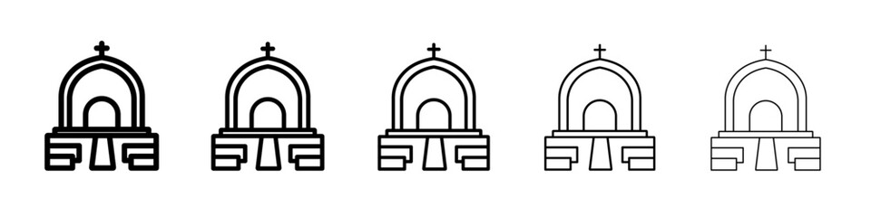 view inside catholic church icon simple illustration logo art