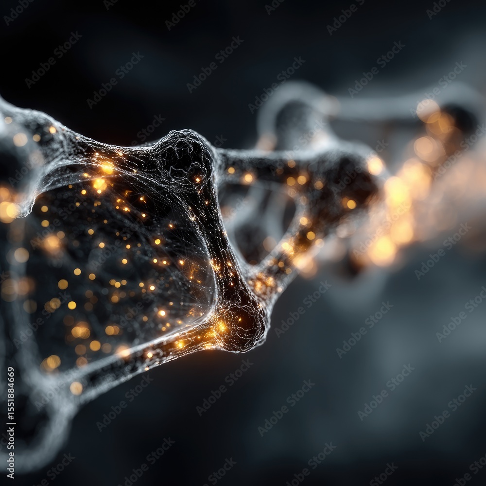 Poster abstract glowing molecular structure network