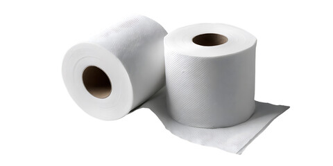 Roll of soft white toilet paper with an unrolled section, ideal for showcasing hygiene products