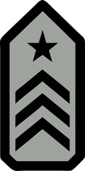 military rank vector outline icon on white or transparent background. Military Solid Editable Icon