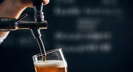 Beer Day: A close-up shot of beer being poured from a tap into a glass, creating a frothy head.