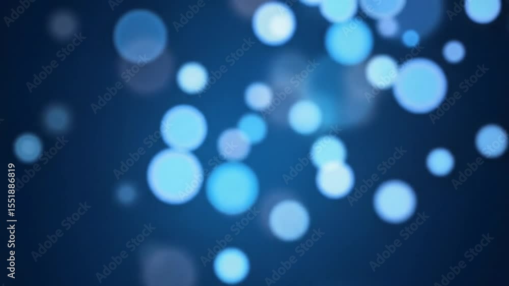 Poster abstract blue bokeh background with floating particles for visual effects