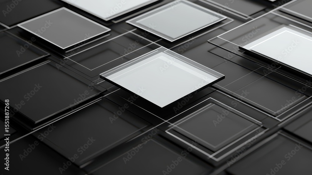 Poster Abstract Composition of Frames Illustrating Gestalt Principles in Design
