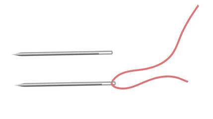 Silver Sewing Needle vector icon. Isolated on white needle illustration