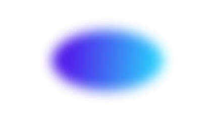 Blurred oval blue gradient with transparent background