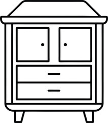 Minimalist Scandinavian Storage Cabinet Icon.