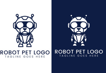Robot Dog Logo Futuristic Pet Brand Identity