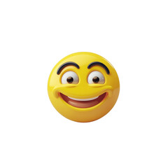 Fototapeta premium 3D Render of a Happy Smiling Emoji, Cheerful and Playful Expression
