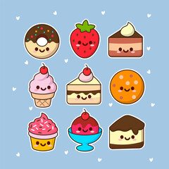 Cute Kawaii Dessert Sticker Collection