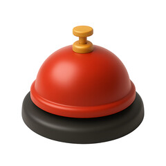 Service bell isolated on white background for hotel or reception assistance