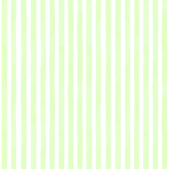 Seamless vertical watercolor stripe pattern in lime green on white background