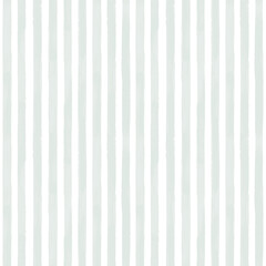 Obraz premium Seamless vertical watercolor stripe pattern in muted green on white background
