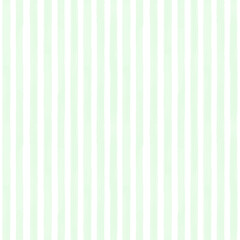 Seamless vertical watercolor stripe pattern in light green on white background