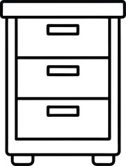 Office Filing Cabinet Outline Icon.
