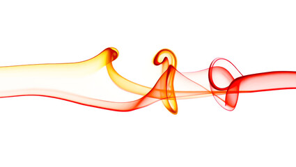 Abstract Red and Yellow Smoke Isolated PNG on Transparent Backdrop