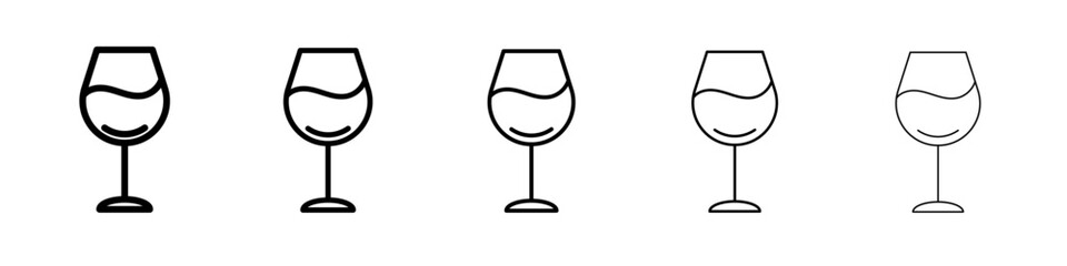 Wine glass icon simple illustration logo art