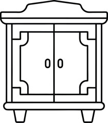 Scandinavian Cabinet Furniture Outline Icon.