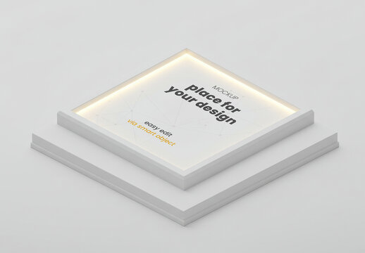 Square Base Mockup with Light