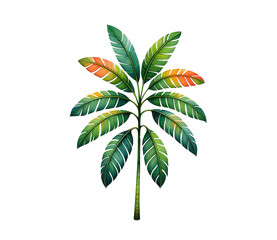 Tropical Banana Palm Tree Isolated PNG on a Transparent Background