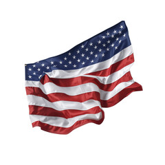 Obraz premium American Flag Waving in the Wind - Patriotism, Independence Day, and National Pride