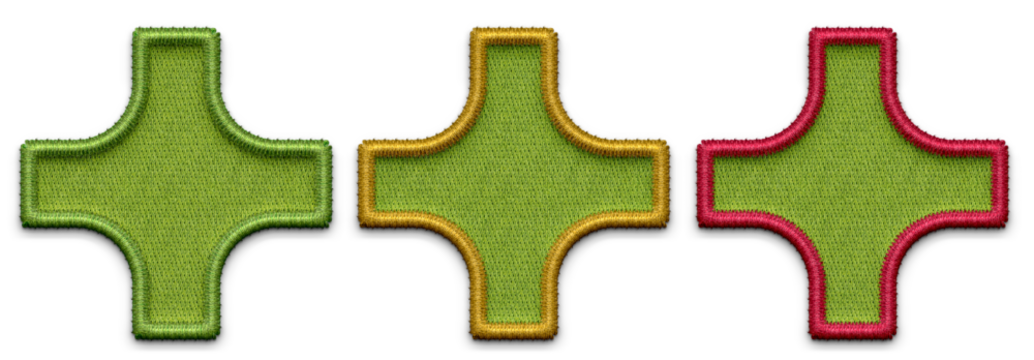 set of green embroidery shapes for background. PNG file embroidery