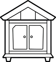 Unique Cabinet Shaped Like House Front.