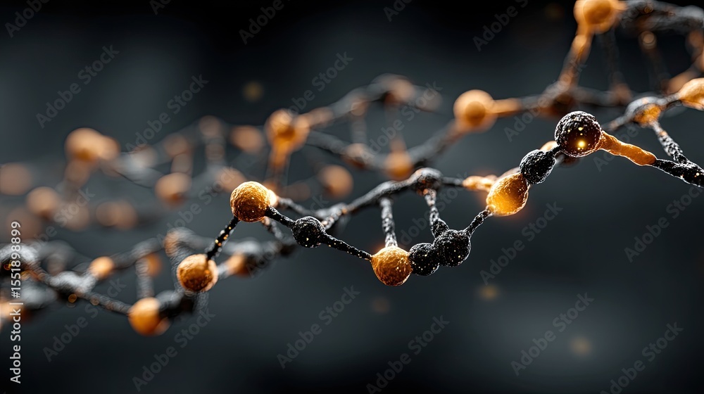 Aufkleber abstract 3d rendering of dna molecule structure