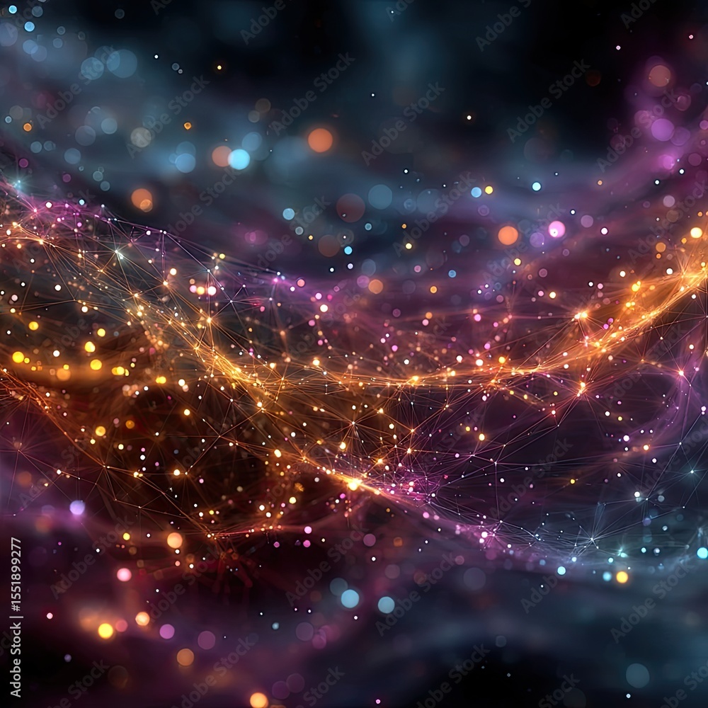 Poster abstract background with connecting dots and lines