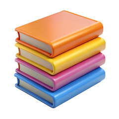 Fototapeta premium Stack of Colorful Books, 3D Render, Education Concept, Learning Resources, Bright...