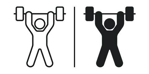 Fototapeta premium Iconic Weightlifting: A dynamic visual representation of weightlifting, a symbol of strength, fitness, and the relentless pursuit of personal bests. Representing two version of sport exercise.
